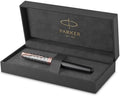 PARKER Sonnet Fountain Pen | Premium Metal and Grey Satin Finish with Rose Gold Trim | Fine 18k Gold Nib with Black Ink Cartridge | Gift Box