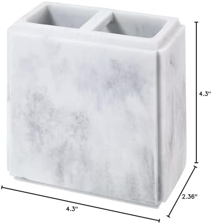 Avanti Linens - Toothbrush Holder, Resin Countertop Decor, Marble Inspired Bathroom Accessories (Catania Collection)