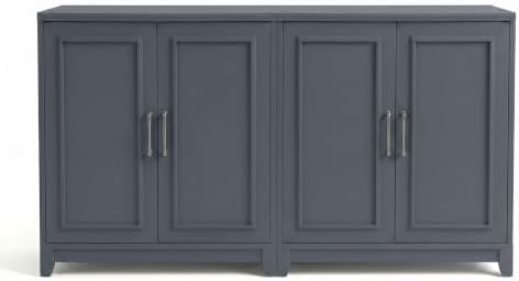 Martha Stewart Lily Pond Modular Storage Cabinet, Slate Blue, Set of 2