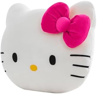 Northwest Sanrio Hello Kitty Pink Bow Kitty Cloud Pillow 12 inches – Plush Stuffed Toy for Kids & Adults, Cartoon Character Throw Pillow, Bedroom Decor, Gift for Fans