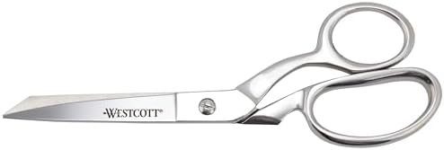 Westcott 8-Inch Forged Heavy Duty Bent Fabric Scissors, Precision-Ground Knife-Edge Blades for Seamless Cutting, Perfect for Sewing, Crafts, and Office