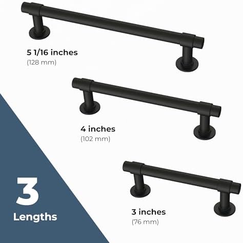 Franklin Brass Francisco (10-Pack) Cabinet Handles 5-1/16" Hole Center Pulls | Matte Black Hardware Kitchen Door, Drawers, Dressers, Furniture P29618Z-FB-B