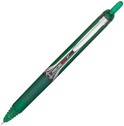 PILOT Precise V5 RT Rollerball Pens, Green, Pack of 12