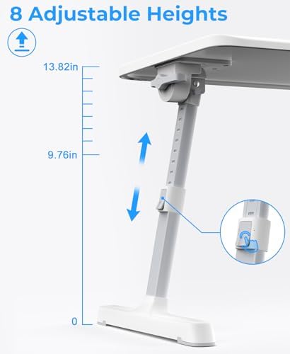 HETTHI Bed Laptop Table Adjustable Foldable Laptop Stand 22.04×12in Marble