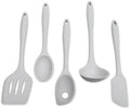 Chef Craft - Premium Silicone Kitchen Tools and Utensils Set, Non-Scratch, Withstands Temperatures up to 450°F, BPA-Free, 5 Piece Cooking Utensils Set, Gray