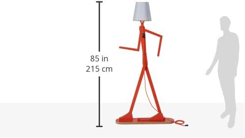 Cool Corner Reading Wood Tall Floor Lamp, LED Bulb Included, Orange | Decorative Swing Arm Lighting, Creative Gift Idea for Living Room, Kids Room, Bedroom, Office, Farmhouse