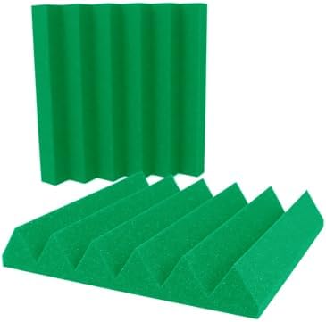 Foam Factory Inc 24 Pack Color Acoustic Foam Panel Studio Soundproofing Wedge Wall Tiles 12” X 12” X 2” (Kelly Green)
