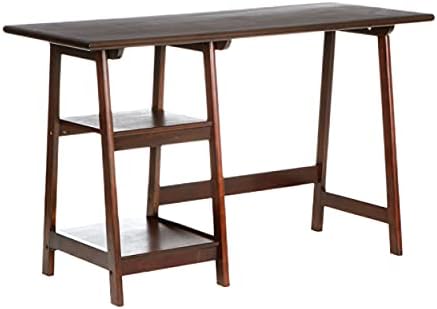 SEI Furniture Langston Spacious A Frame 2 Fixed Shelves Desk, Espresso (Model: HO9246)