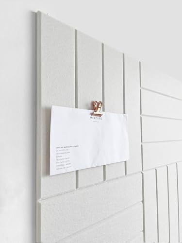 White Felt Bulletin Board Tiles | Modern Cork Board Alternative | Large Cork Boards for Walls | Aesthetic Felt Wall Panels for Office & Home Decor | Pin Board & Photo Board (12-Pack) | White