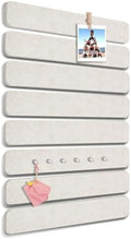 Thboxes 8 Pack Felt Bulletin Board Strips, 13x2 Inch Self Adhesive Felt Pin Boards with 50 Pushpins and 10 Wooden Clips Push Pins, Cork Board for Walls Home Office Decor(Oatmeal)