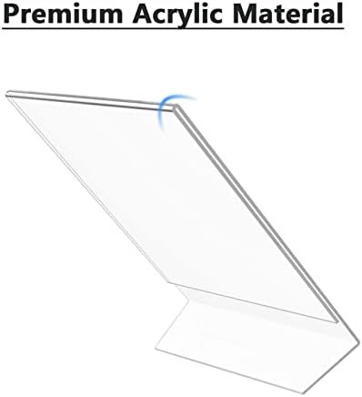 MaxGear Acrylic Sign Holder 4 x 6 Inches 12 Pack, Vertical L Shape
