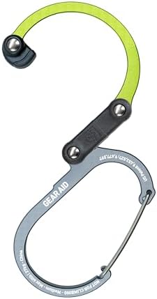 GEAR AID HEROCLIP 360° Swivel Carabiner Gear Clip and Hook (Medium) for Camping, Backpack, Suitcases and Garage Organization