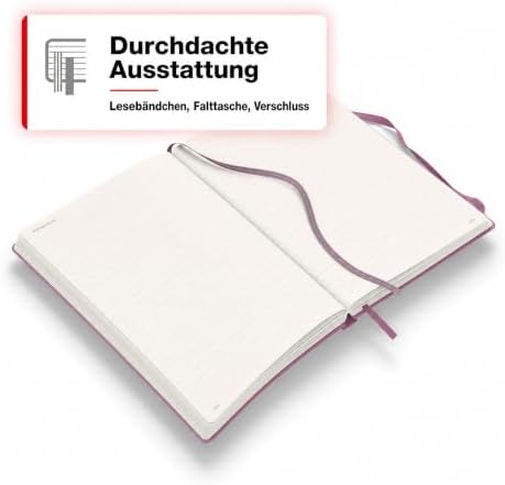 LEUCHTTURM1917 - Notebook Hardcover Medium A5-251 Numbered Pages for Writing and Journaling - Thinking Ahead (Ruled Paper, Dusty Rose)