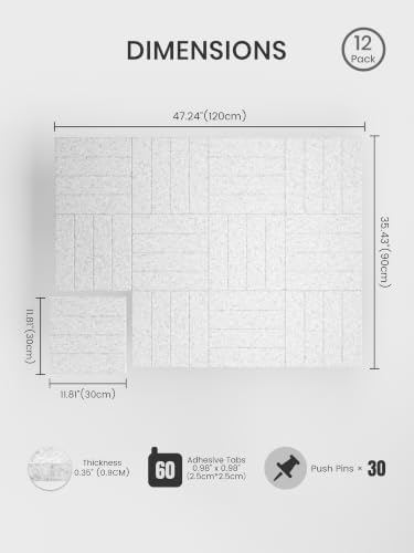 Bumusty 48" x 36" Large Cork Board Alternative, Light Gray