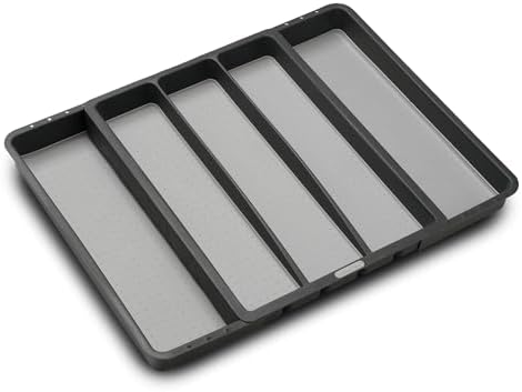 madesmart Classic Expandable Compartment Utensil Tray, Granite