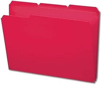 Smead Poly File Folder, 1/3-Cut Tab, Letter Size, Red, 24 per Box (10501)