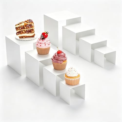 Display Stand & Risers, 8 Pcs Set Metal Rectangular Cupcake Stands