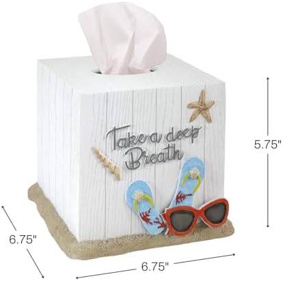 Avanti Linens - Tissue Box Cover, Beach Inspired Bathroom Decor (Beach Mode Collection)