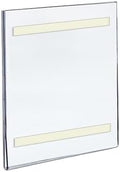 Azar Displays 122019 Self Adhesive Tape Clear Acrylic Wall Sign Holder Frame 7" W x 11" H - Portrait/Vertical, 10-Pack