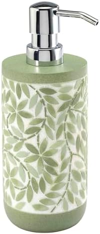 Avanti Linens - Lotion Pump/Soap Dispenser, Resin Countertop Accessories, Guest Bathroom Essentials (Stratford Collection, Green)