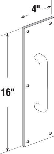 Prime-Line J 4643 4 x 16 In. Stainless Steel, Round Handle Door Pull Plate (Single Pack)