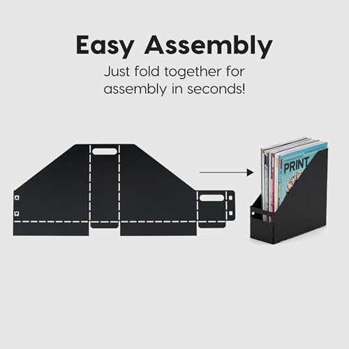 IRIS USA 6-Pack Magazine Holder Organizer, Black | Organize classroom papers, folders and reading materials with compact storage for teachers, schools and educators