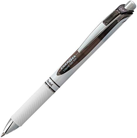 Pentel EnerGel Pearl Deluxe RTX Retractable Liquid Gel Pen, (0.7mm), Accent, Black Ink, Box of 12 (BL77PW-A)