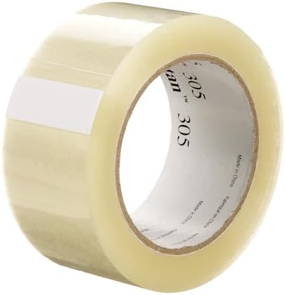3M Tartan Box Sealing Tape 305, Clear, 1.88 in x 109.36 yds (48 mm x 100 m)
