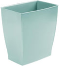 iDesign Small Plastic Bathroom Trash Can, Slim Rectangle Soft Aqua Blue