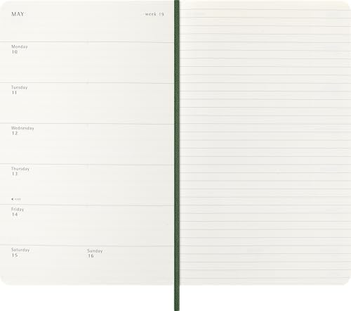 Moleskine 2027 12-Month Weekly Planner, Large, Myrtle Green, Softcover