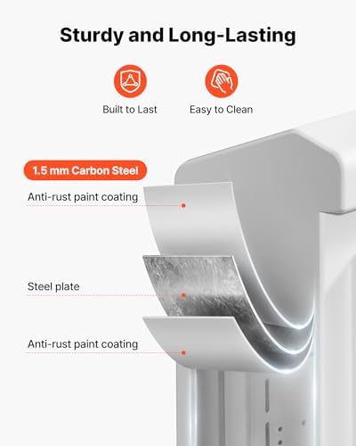 VEVOR Outdoor Electrical Box, Cold-Rolled Steel, Electrical Junction Box with Thermostat and Fan, Rain Hood, Ventilated Design, IP65 Waterproof Hinged Enclosure, Wall/Pole Mounted, 20 x 16 x 8 in