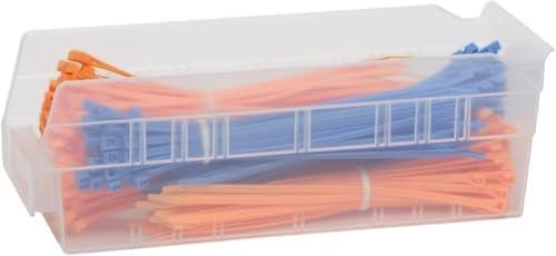 Akro-Mils 30110 Heavy Duty Plastic Shelf Bins, 12"x 3"x 4", Clear, 24-Pack