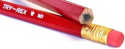 Try-Rex Jumbo Triangular Training Pencils with Eraser, Pack of 24, with Bonus Pencil Sharpener