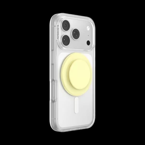 PopSockets Phone Grip for MagSafe, Magnetic Holder- Butter Yellow | Removable, For Kindle / Android / iPhone, With Magnet, Yellow, Butter, Winter, Snowflake
