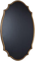 Kate and Laurel Leanna Decorative Scalloped Metal Chalkboard; 24 x 36; Gold; Framed Rounded Oval Vintage Chalkboard for Unique Display; Organization; and Decor