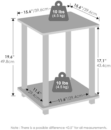 Furinno Turn-N-Tube 2-Pack Toolless 2-Tier Book Shelf, Espresso
