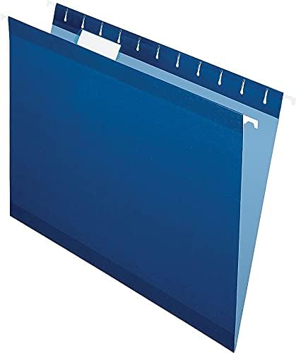 Pendaflex Reinforced Hanging File Folders, Letter Size, Navy, 1/5 Cut, 25/BX (4152 1/5 NAV)