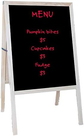 Flipside Products Marquee Easel, Natural Hardwood, White Dry Erase/Black Dry Erase, Menus, Announcements, Restaurants, Coffee Shops, Sale