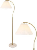 JONATHAN Y Devon 60.5" Modern Glam Arc Floor Lamp, Brass Gold/White Marble
