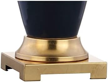 JONATHAN Y Dip Dye 31.5" Ceramic Metal Bedside Table Lamp, White/Navy