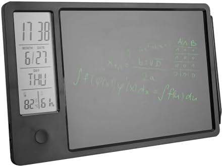 Drawing Tablet, 10 Inch Rechargeable LCD Writing Doodle Board, Digital Clock Calendar with Erasable One Key for Office Business Home (Black)