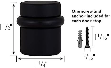 Design House Cylindrical Doorstop, Matte Black