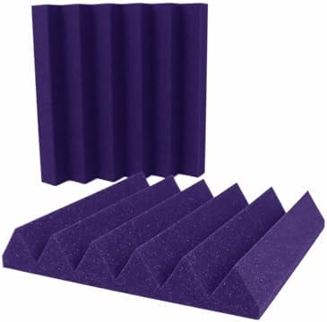 Foam Factory Inc 24 Pack Color Acoustic Foam Panel Studio Soundproofing Wedge Wall Tiles 12” X 12” X 2” (Purple)