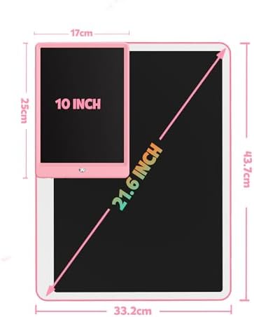 TEKFUN 20inch LCD Writing Tablet with Stylus, Erasable Doodle Board Mess Free Drawing Pad for Kids, Car Trip Educational Toys Birthday Christmas Gift for 3 4 5 6 7 Girls Boy(Pink)