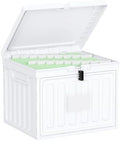 Oterri Lockable Plastic File Box with Lid for Letter-Size | Hanging File Folders Not Included. White, Large 1-Pack. Home, Office, Classroom, Dorm, Tax, Under Bed, Filing Cabinet.