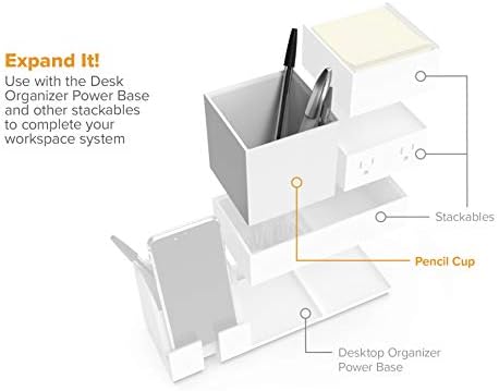 Bostitch Office Konnect Pencil Cup Desk Organizer, Pen Cup, White