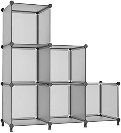AWTATOS Cube Storage Organizer, Closet Organizers, 6 Cube Shelf, Grey