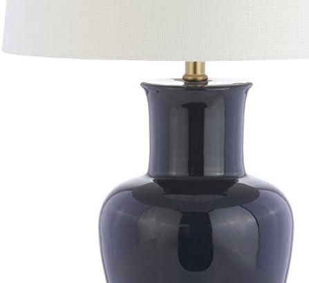 JONATHAN Y Julian Classic Ceramic Urn Metal LED Table Lamp 29", Navy