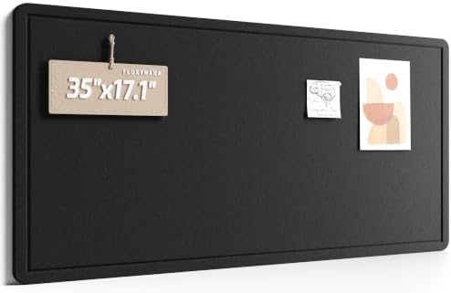 Fluxynara 35" x 17.1" Bulletin Board, Black