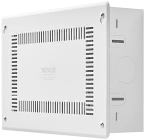 VEVOR Structured Media Enclosure, 9-Inch, Recessed in-Wall Media Box with Cover, Wall-Mount Cable Management Box Kit, Structured Wiring Multi-Media Cabinet, Cold-Rolled Steel, for TV Home Theater